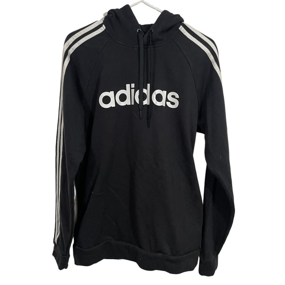 Adidas Black Graphic Pullover Hoodie Sweatshirt